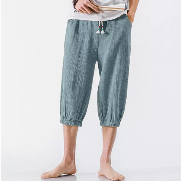 Vyriški lengvi, kvėpuojantys lininiai šortai