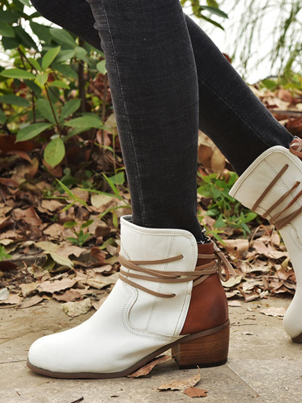 Botines vintage de encaje para hombre para mujer