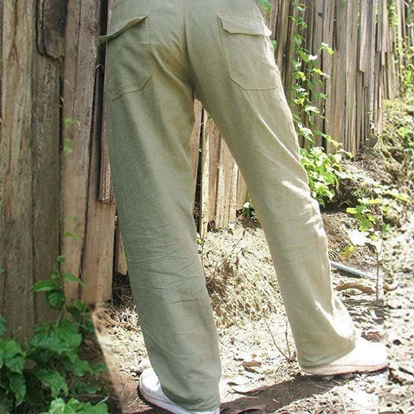 Pantalones sueltos de lino para hombres