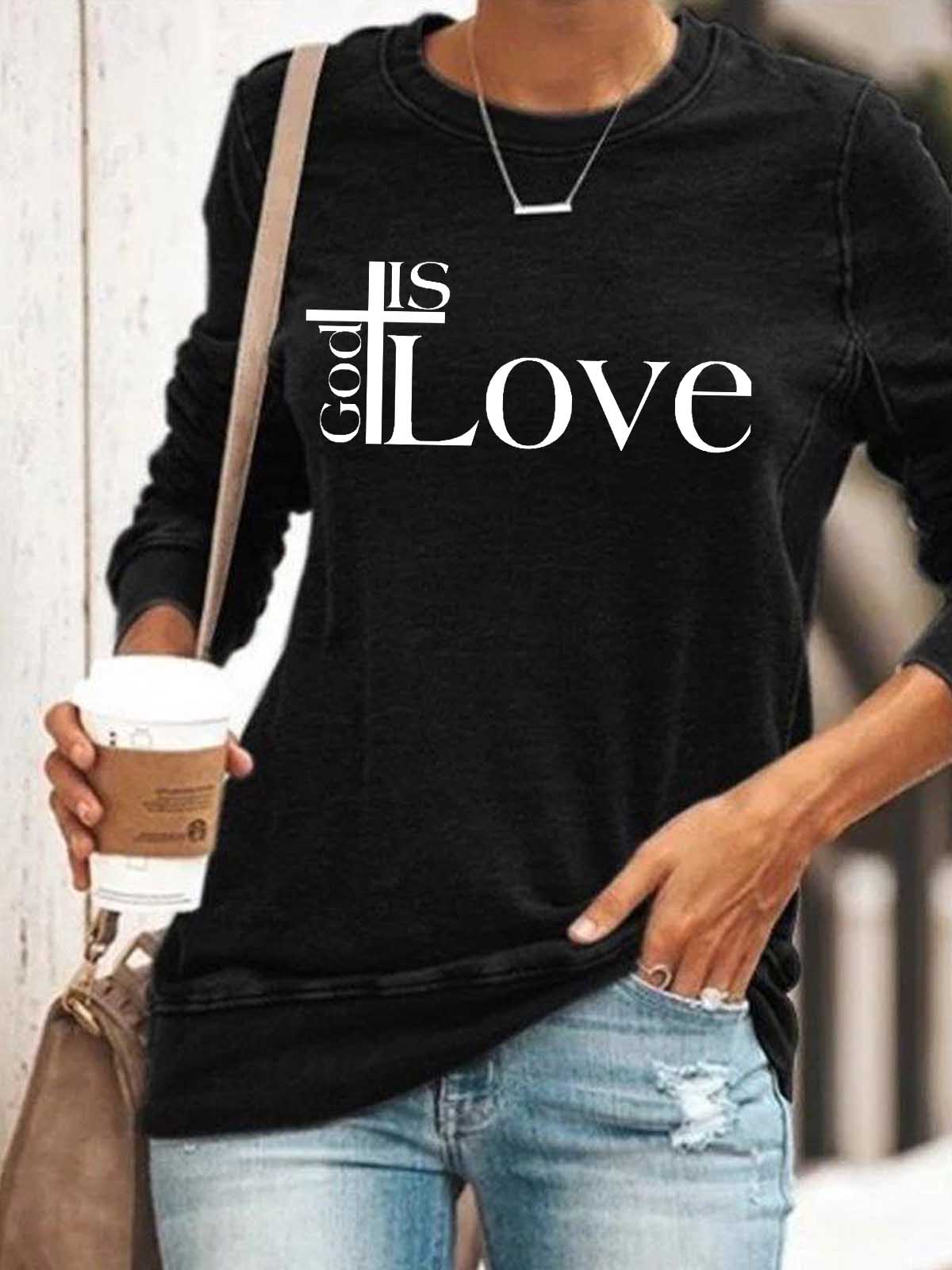 Dios es un suéter de amor con mangas largas