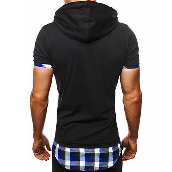 Camisa con capucha de manga corta para hombre