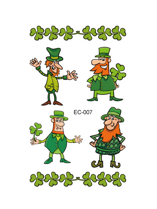 Pegatinas de tatuajes infantiles en la cara para St. Para el día de patricio