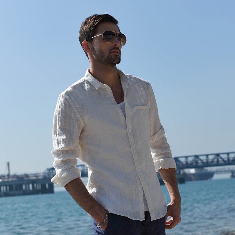 Herren lässiges Leinenhemd