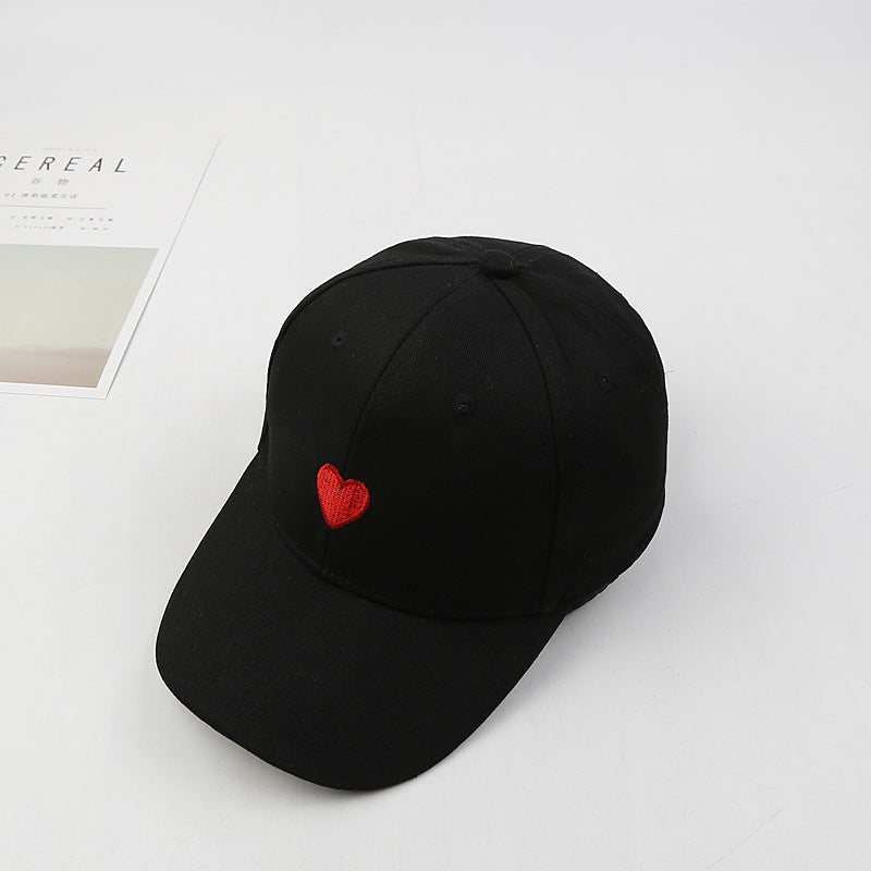 Embroidered heart baseball cap