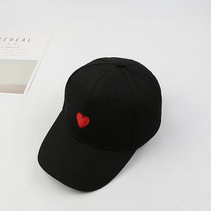 Embroidered heart baseball cap