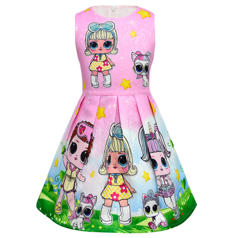 Big cartoon pattern print dress for girls