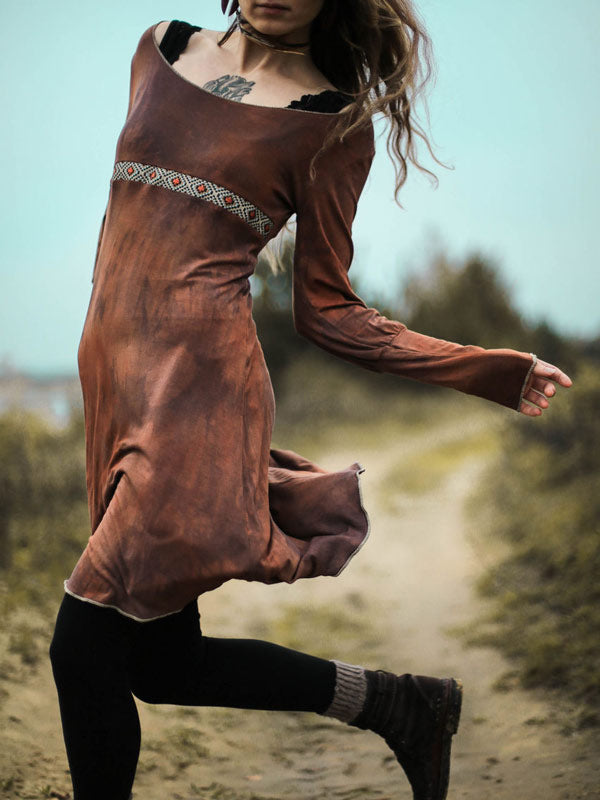 Vestido de mujer de manga larga, fértil.