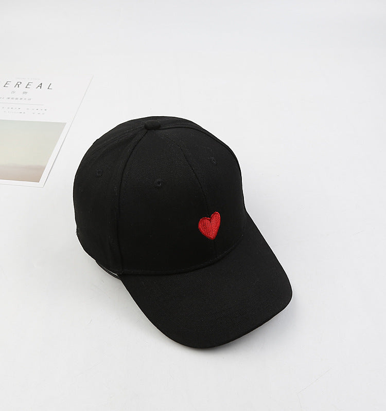 Embroidered heart baseball cap