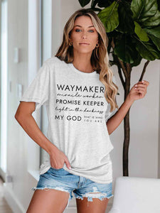 Frauen Way Maker Songtexte Faith Print T-Shirt