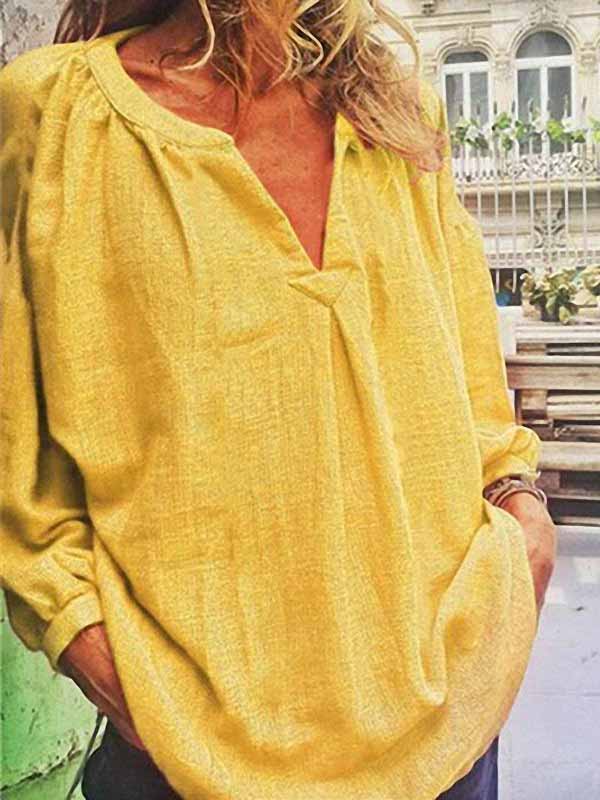 Blusa suelta con cuello en V