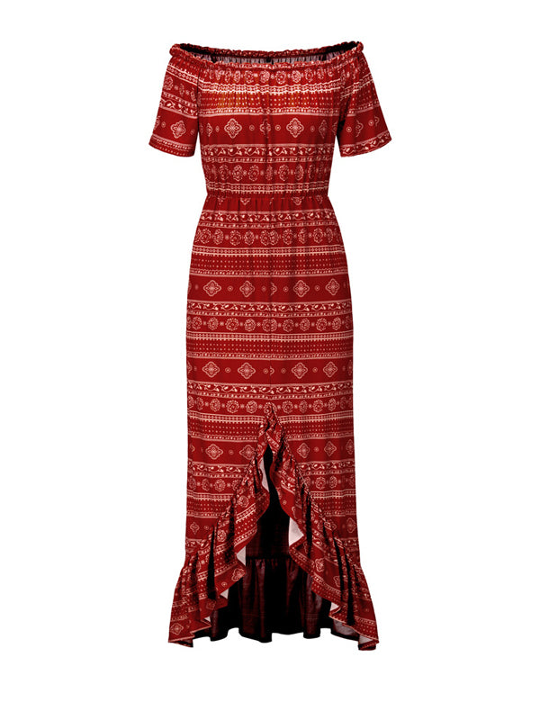 Vestido largo de hombro boho