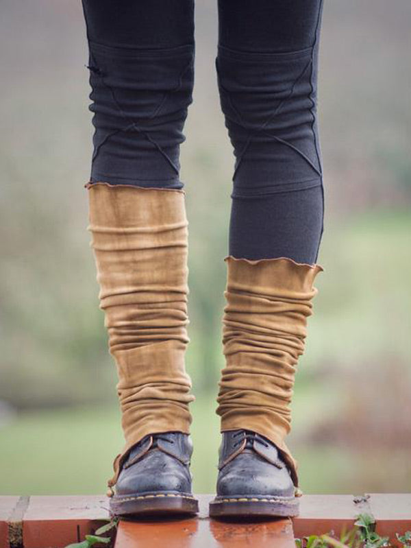 Moterų derliaus spalvos ekologiškos medvilnės dažymas „LegWarmer“