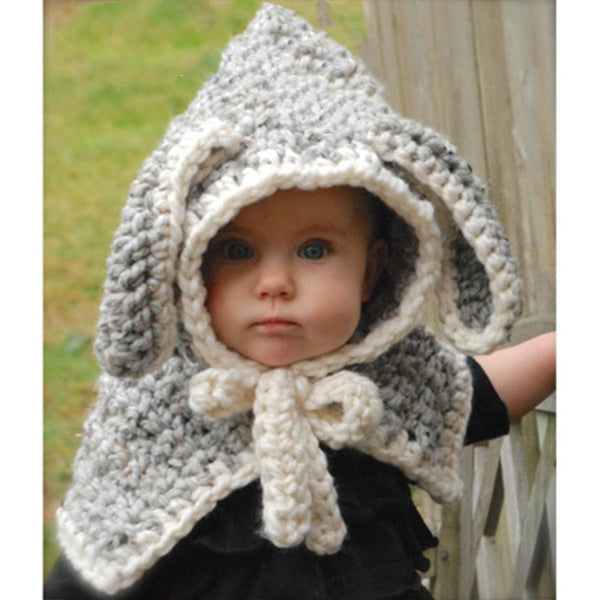 Hand-knitted wool warm hat and scarf set