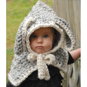Hand-knitted wool warm hat and scarf set
