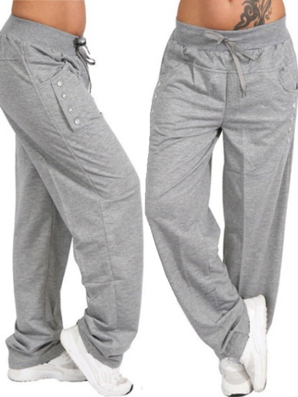 Pantalones casuales, sueltos y rectos para mujer