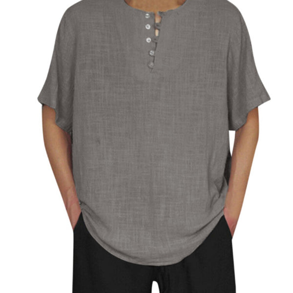 Vyriški laisvi ir patogūs lininiai marškinėliai