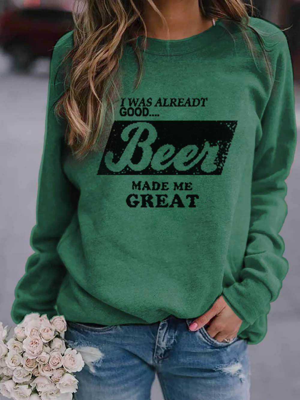 Ich war schon gut Bier machte mich großartig Casual Top