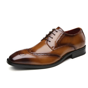 Sactino Brogue Lederschuhe in Braun / Schwarz
