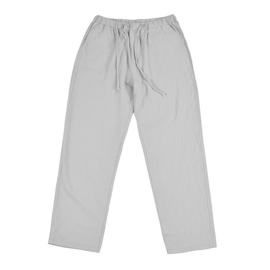 Pantalones grandes de lino para hombre