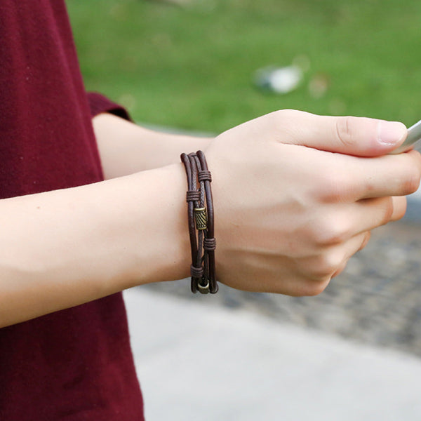 Pulsera de piel de vaca para hombre