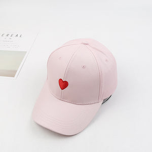 Embroidered heart baseball cap
