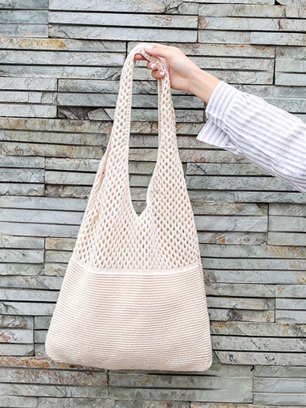 Moteriškas vilnonis megztas pečių krepšys