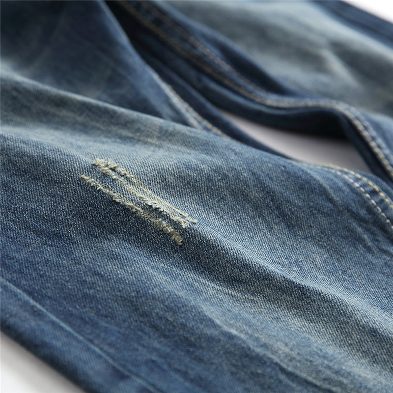 „Herren Ripped Single Breasted Straight“ džinsai