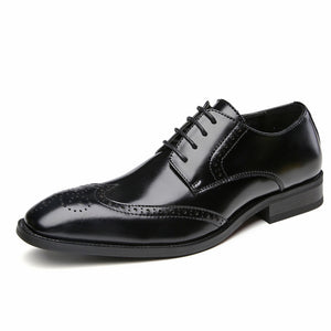 Sactino Brogue Lederschuhe in Braun / Schwarz