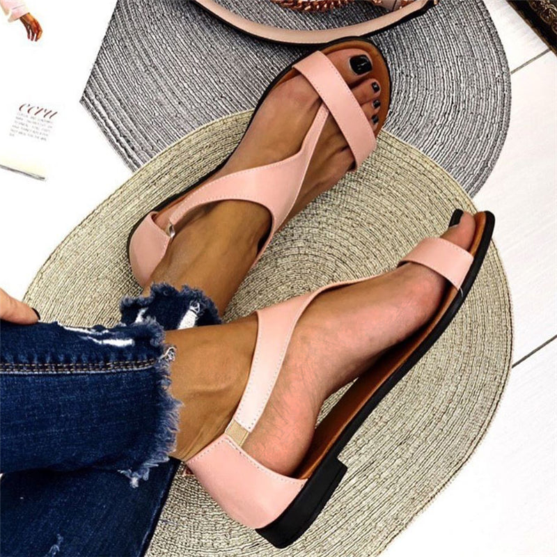 Frauenausschnitt Sandalen mit flachem Absatz