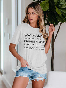 Frauen Way Maker Songtexte Faith Print T-Shirt