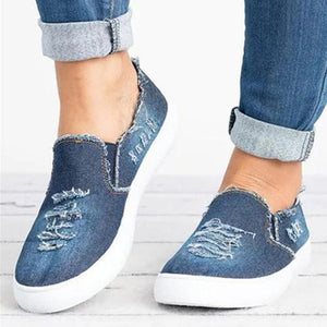 Women's easy wear Low Top Denim Flats