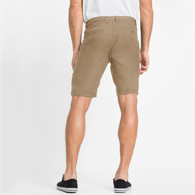 Pantalones cortos transpirables, ligeros y suaves hechos de lino natural, para hombres de estilo urbano de verano