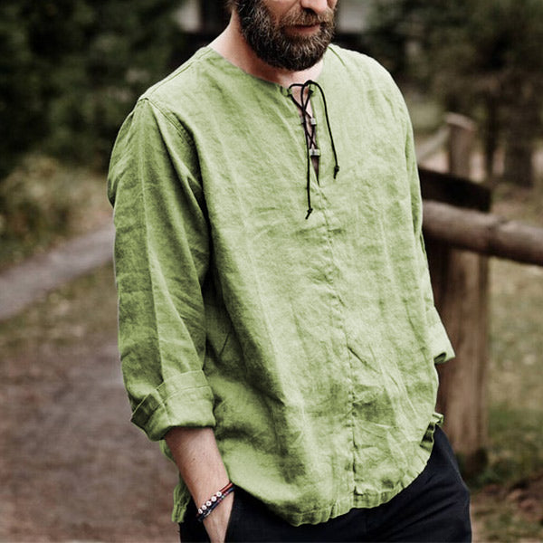 Langarmhemd aus Leinen für Herren