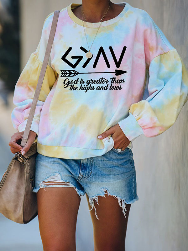 Frau Gott ist größer als die Höhen und Tiefen gemalt Sweatshirt