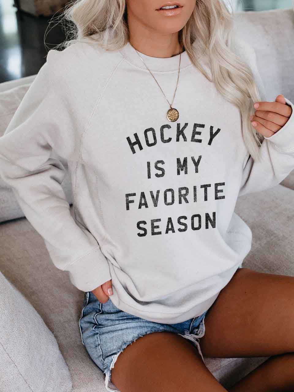 Hockey ist meine Lieblingssaison Gedruckter Pullover