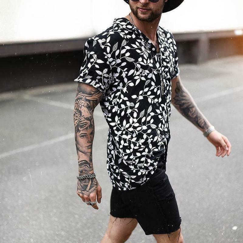 Camisas de manga corta casuales de estilo urbano para hombre