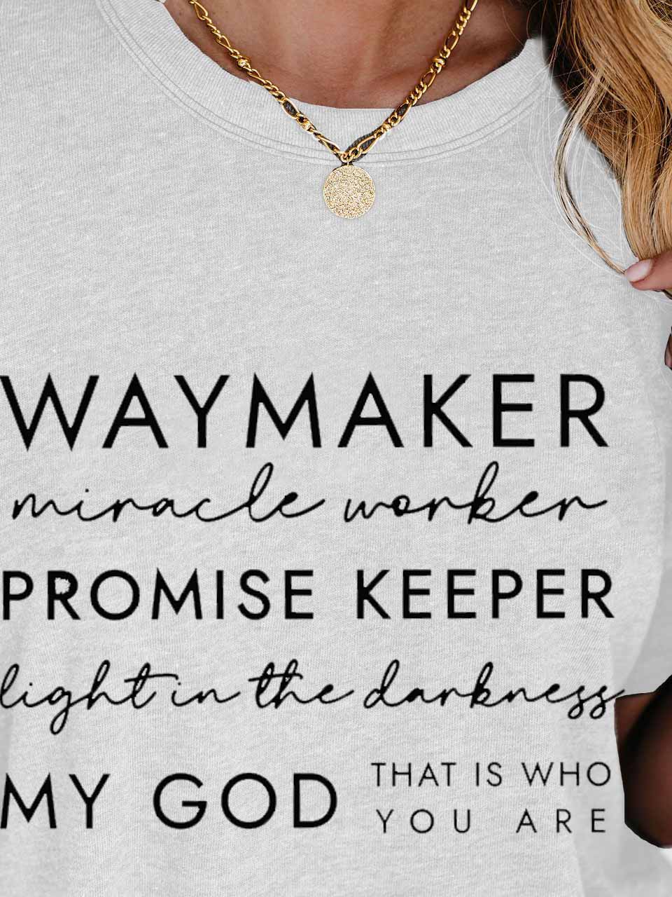 Frauen Way Maker Songtexte Faith Print T-Shirt
