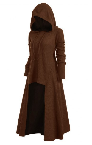 Vestido grande de color liso con capucha