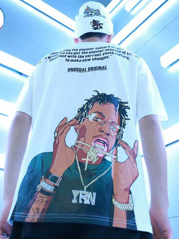 Camiseta de hombre con un personaje de dibujos animados estampado