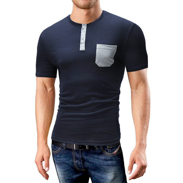 Camiseta de manga corta para hombre con bolsillos en contraste.