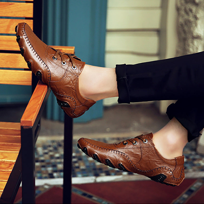 Mallas suburbanas de cuero para hombre con pie