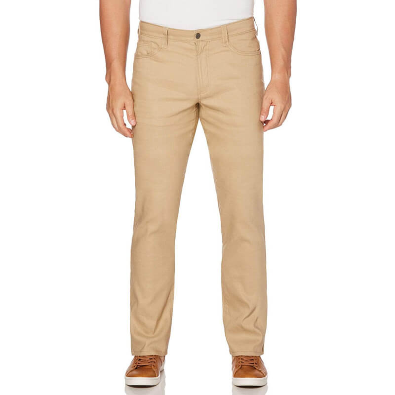 Herrenmode Superweiche schlanke atmungsaktive Reißverschluss-Baumwoll-Leinenhose