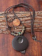 Vintage paraffin rope necklace pendant long t-shirt chain