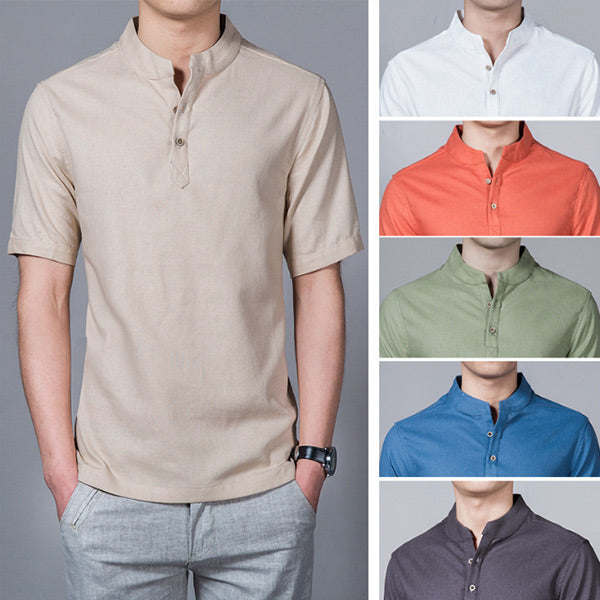 Camiseta de manga corta y cuello de hombre.