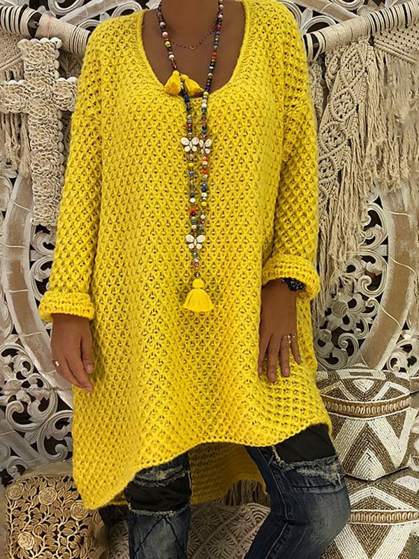 Swing Solid Knitted Fall Dress