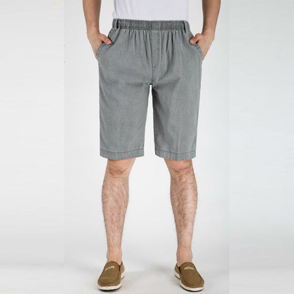 Shorts de lino para hombres con cintura elástica