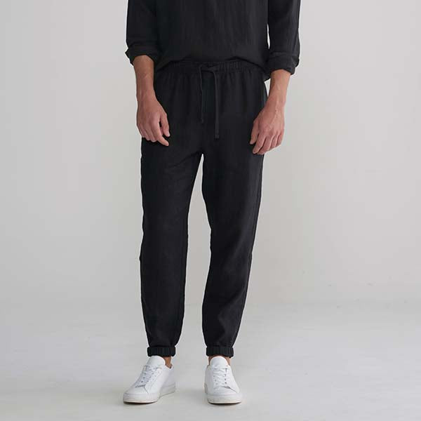 Pantalones de lino cónicos para hombres