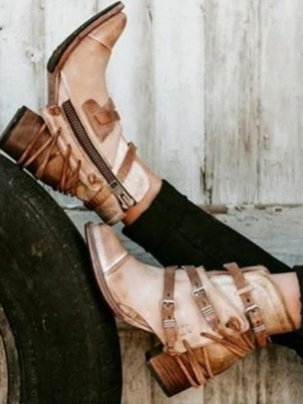 „Damen Retro“ atsitiktinis vienspalvis užtaisytas šoninis užtrauktukas „Damenstiefel“