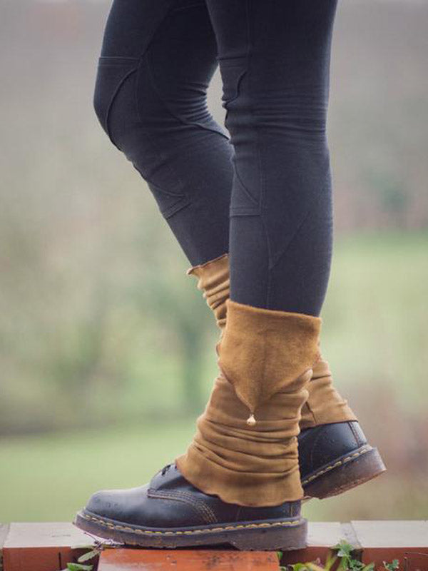 Moterų derliaus spalvos ekologiškos medvilnės dažymas „LegWarmer“