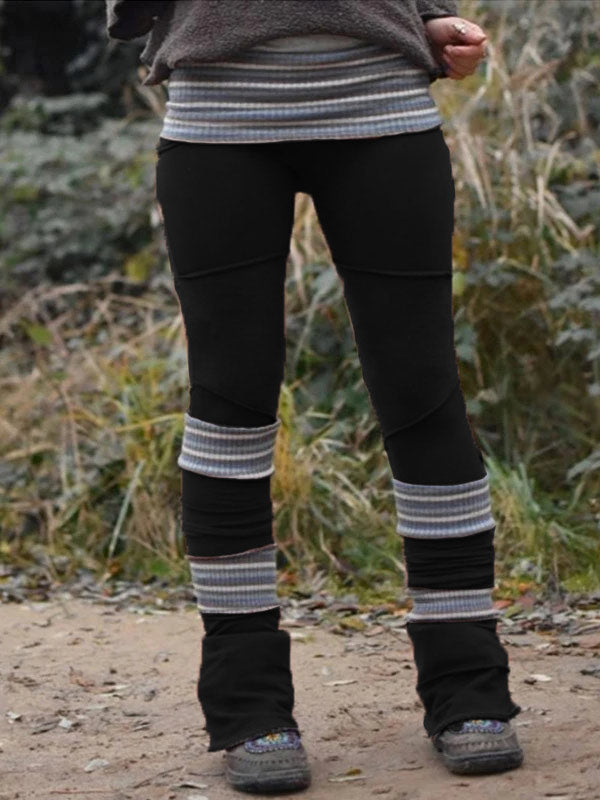 Para las mujeres, retrospectivas leggings elásticos de cintura alta gruesos de doble capa